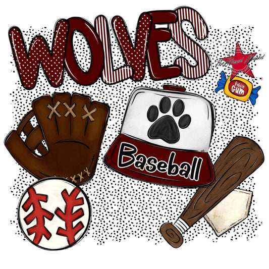 Wolves Baseball Spirit-Maroon