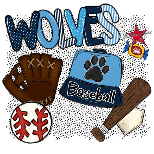Wolves Baseball Spirit-Navy & Carolina Blue