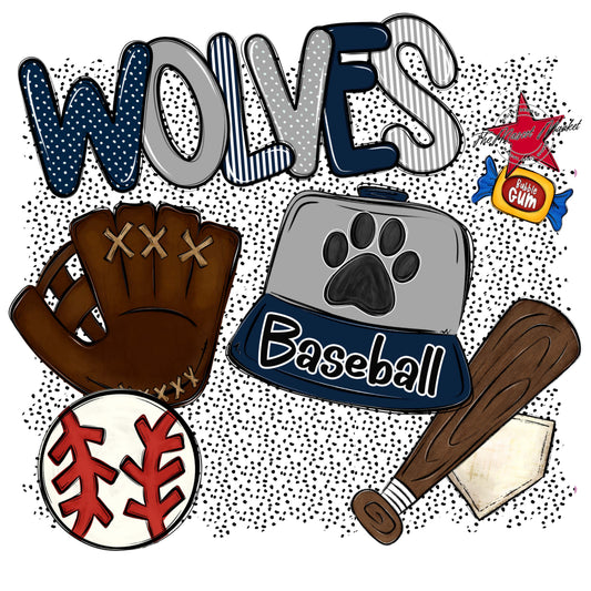 Wolves Baseball Spirit-Navy & Grey