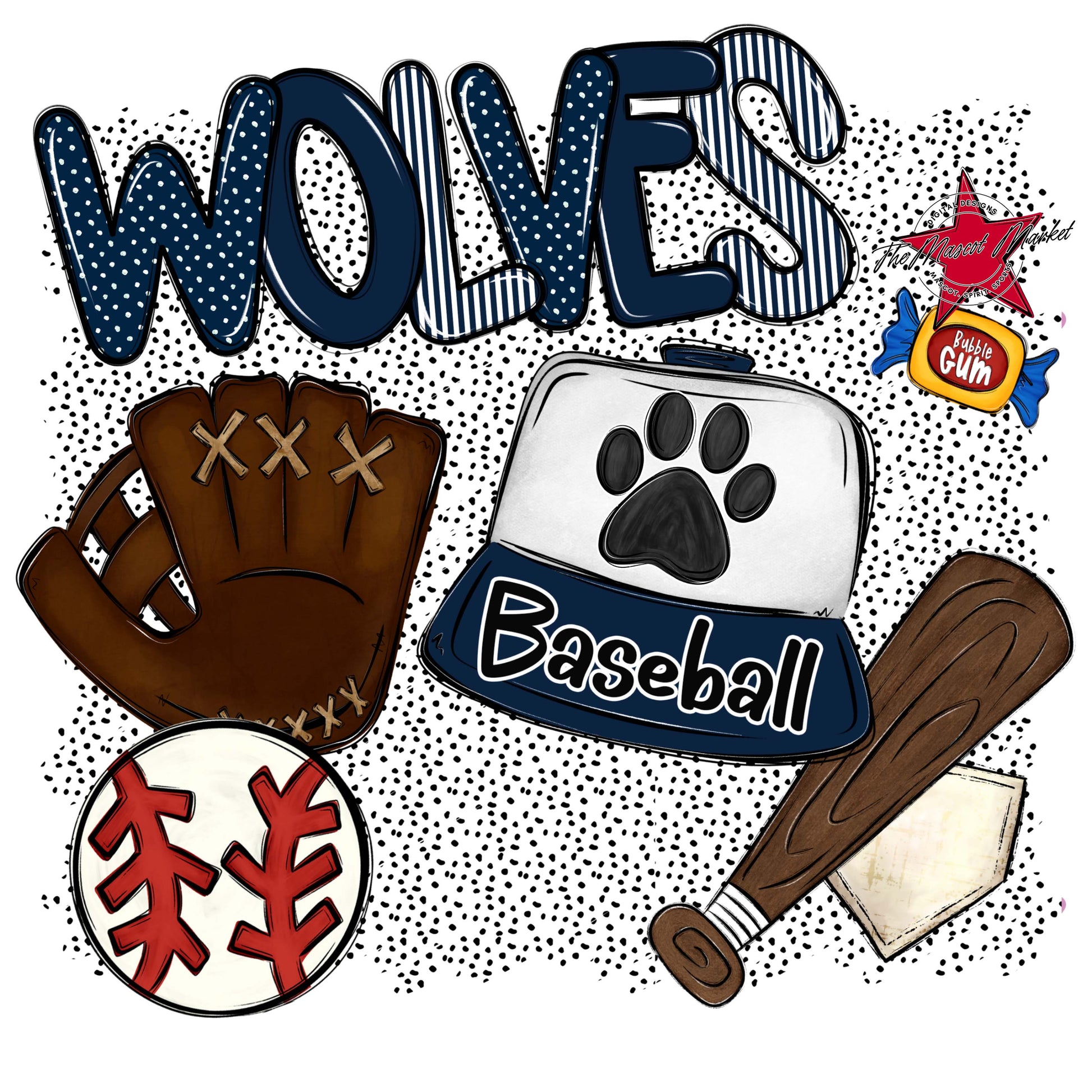 Wolves Baseball Spirit-Navy