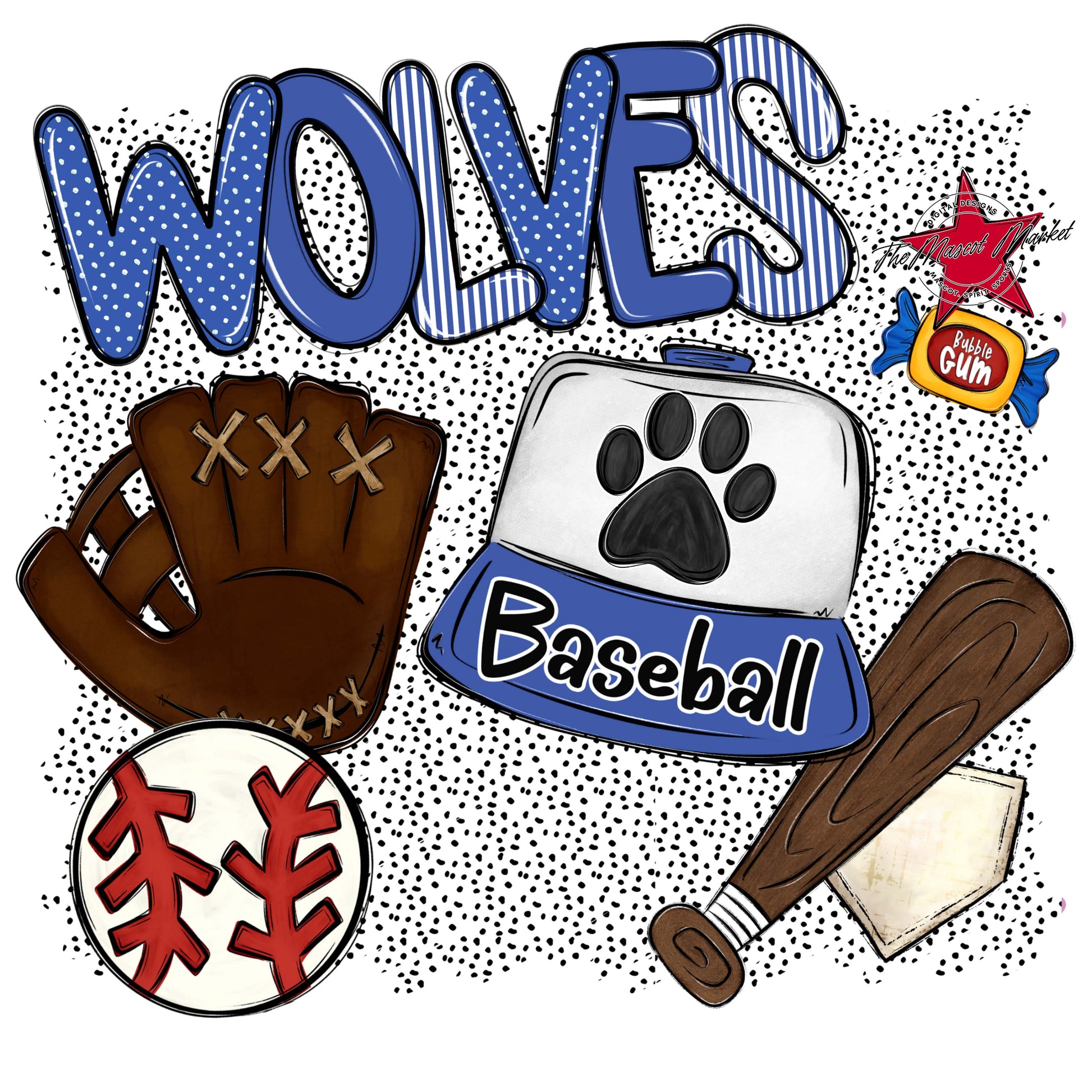 Wolves Baseball Spirit-Off Blue