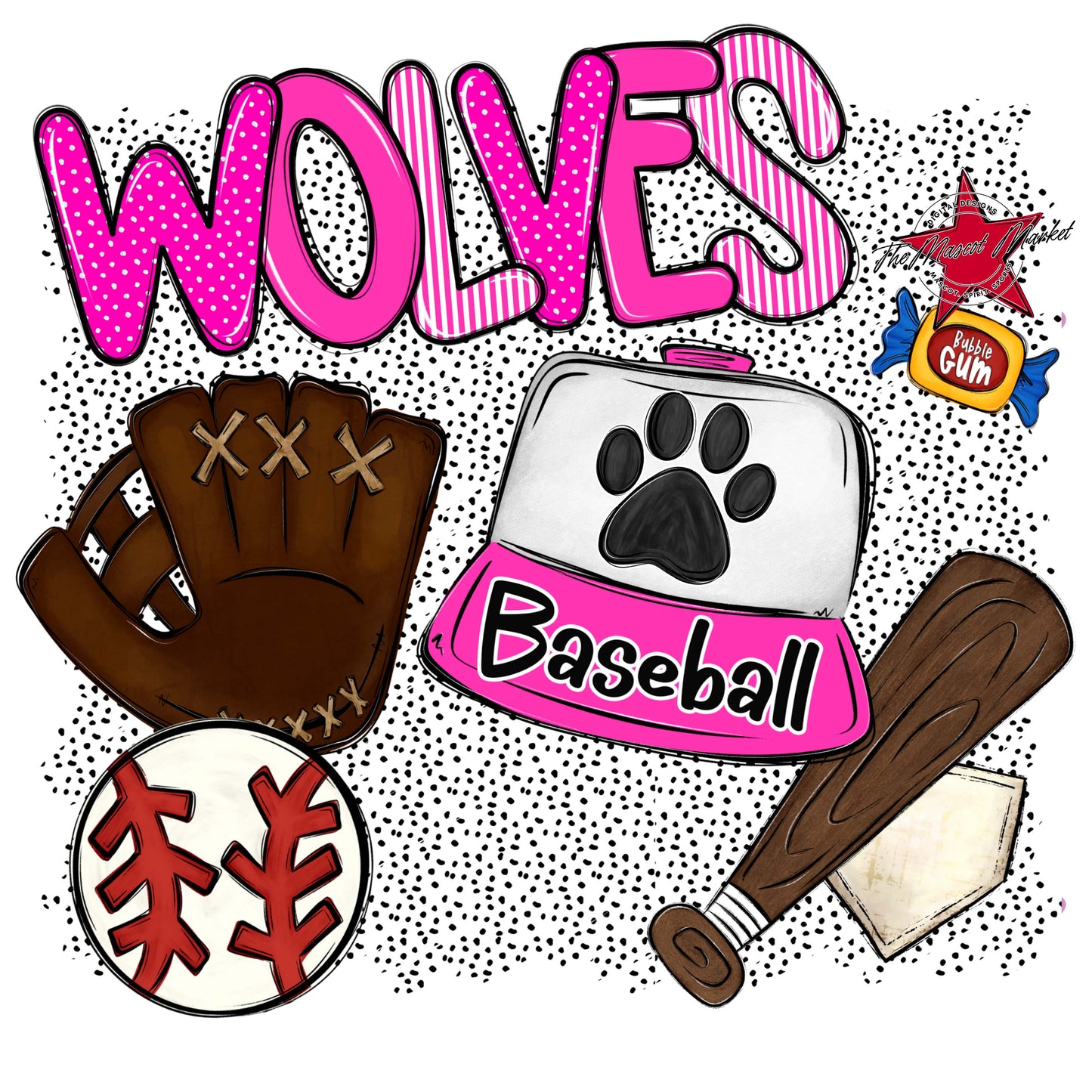 Wolves Baseball Spirit-Pink