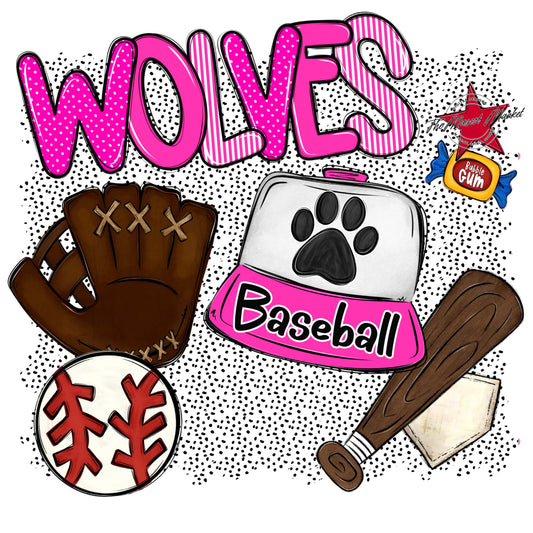 Wolves Baseball Spirit-Pink