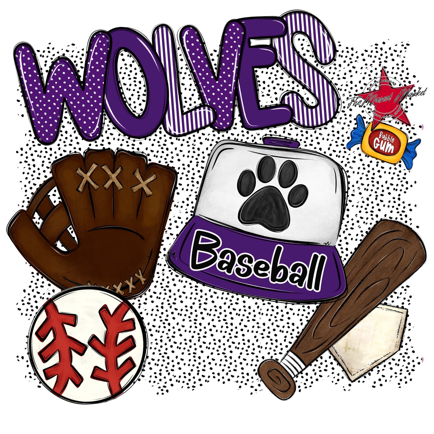 Wolves Baseball Spirit-Purple
