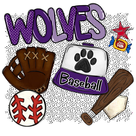 Wolves Baseball Spirit-Purple