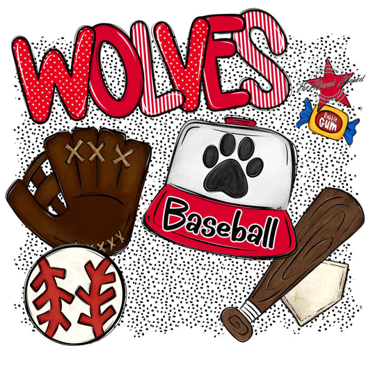 Wolves Baseball Spirit-Red