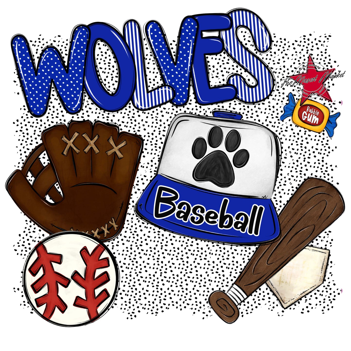 Wolves Baseball Spirit-Royal Blue