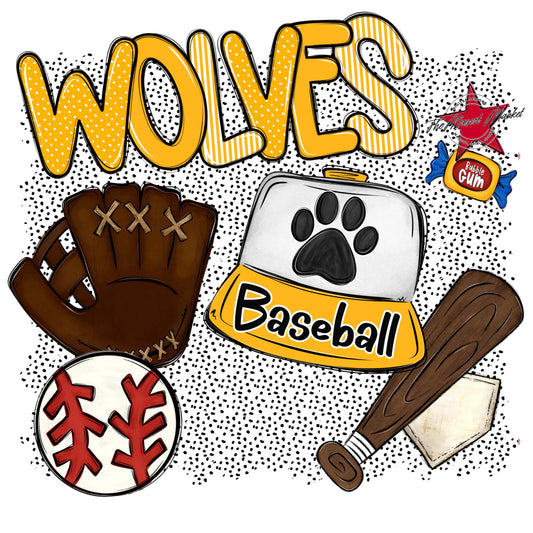 Wolves Baseball Spirit-Yellow