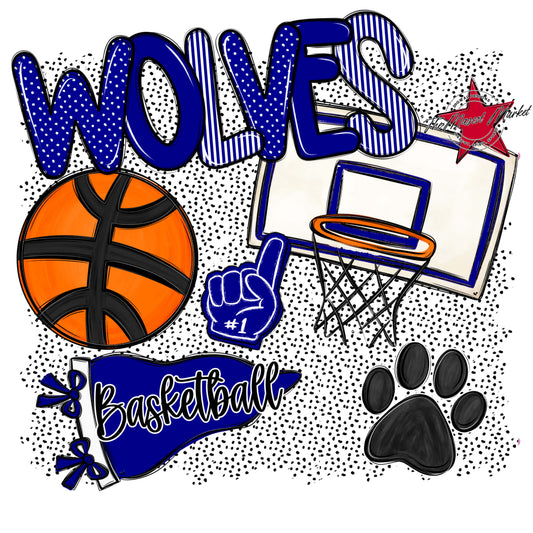 Wolves Basketball Spirit-Blue
