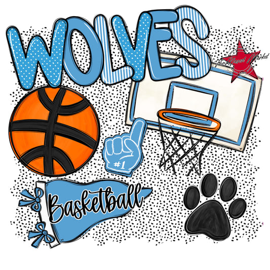 Wolves Basketball Spirit-Carolina Blue