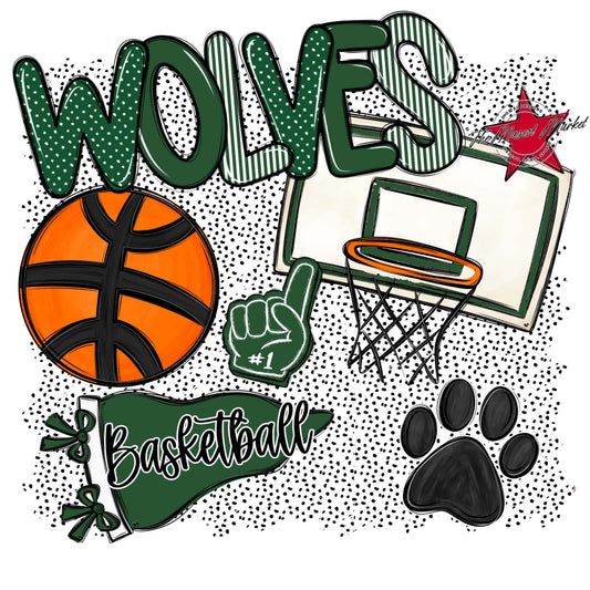 Wolves Basketball Spirit-Green