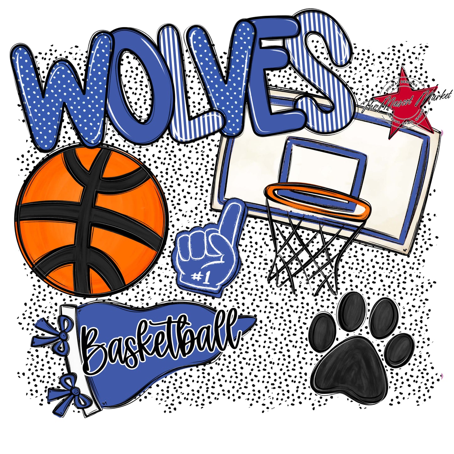 Wolves Basketball Spirit-Off Blue