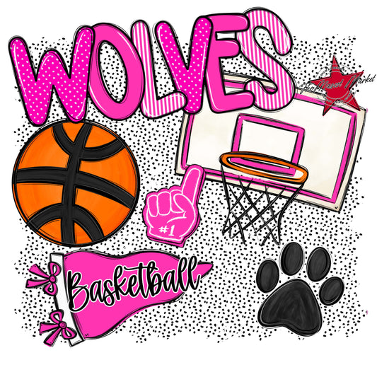 Wolves Basketball Spirit-Pink