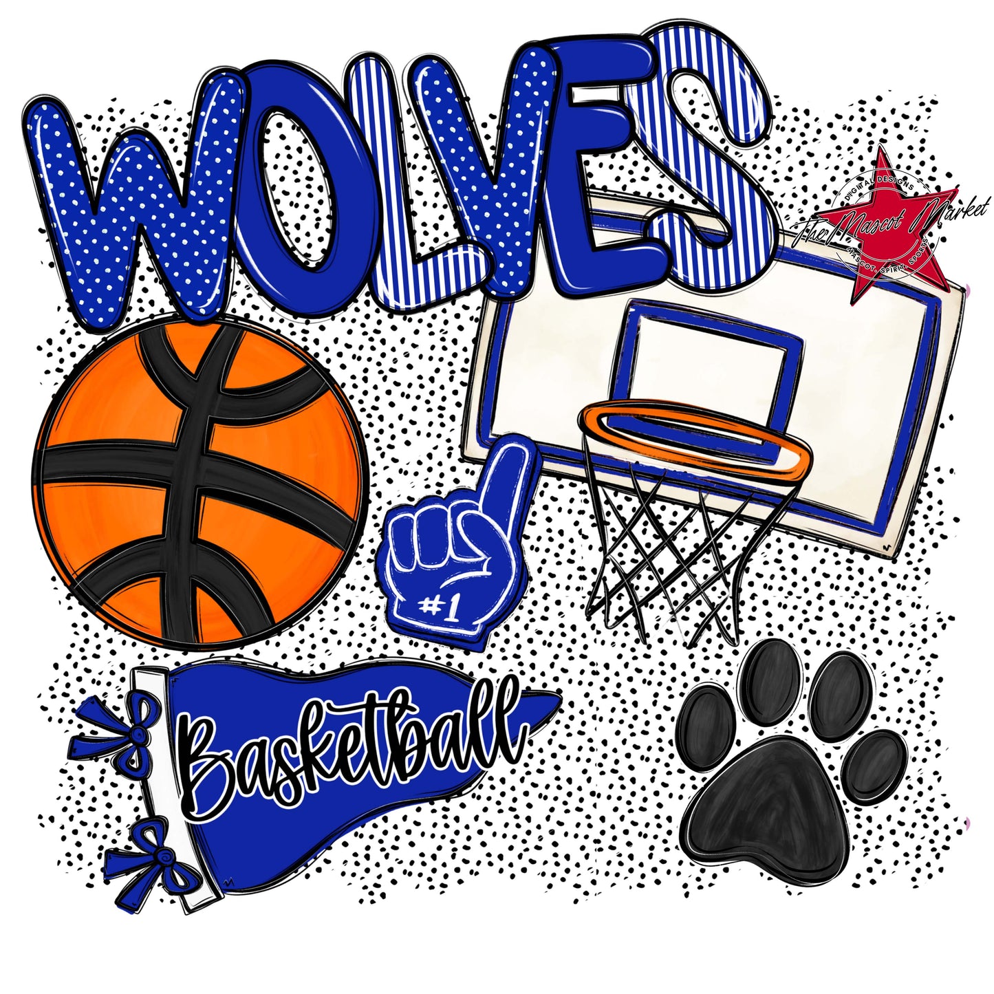 Wolves Basketball Spirit-Royal Blue