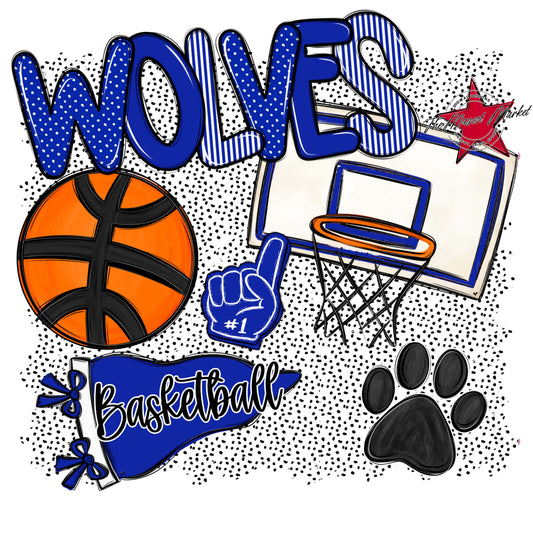 Wolves Basketball Spirit-Royal Blue