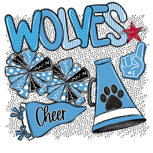 Wolves Cheer Spirit-Carolina Blue