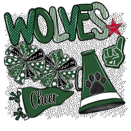 Wolves Cheer Spirit-Green
