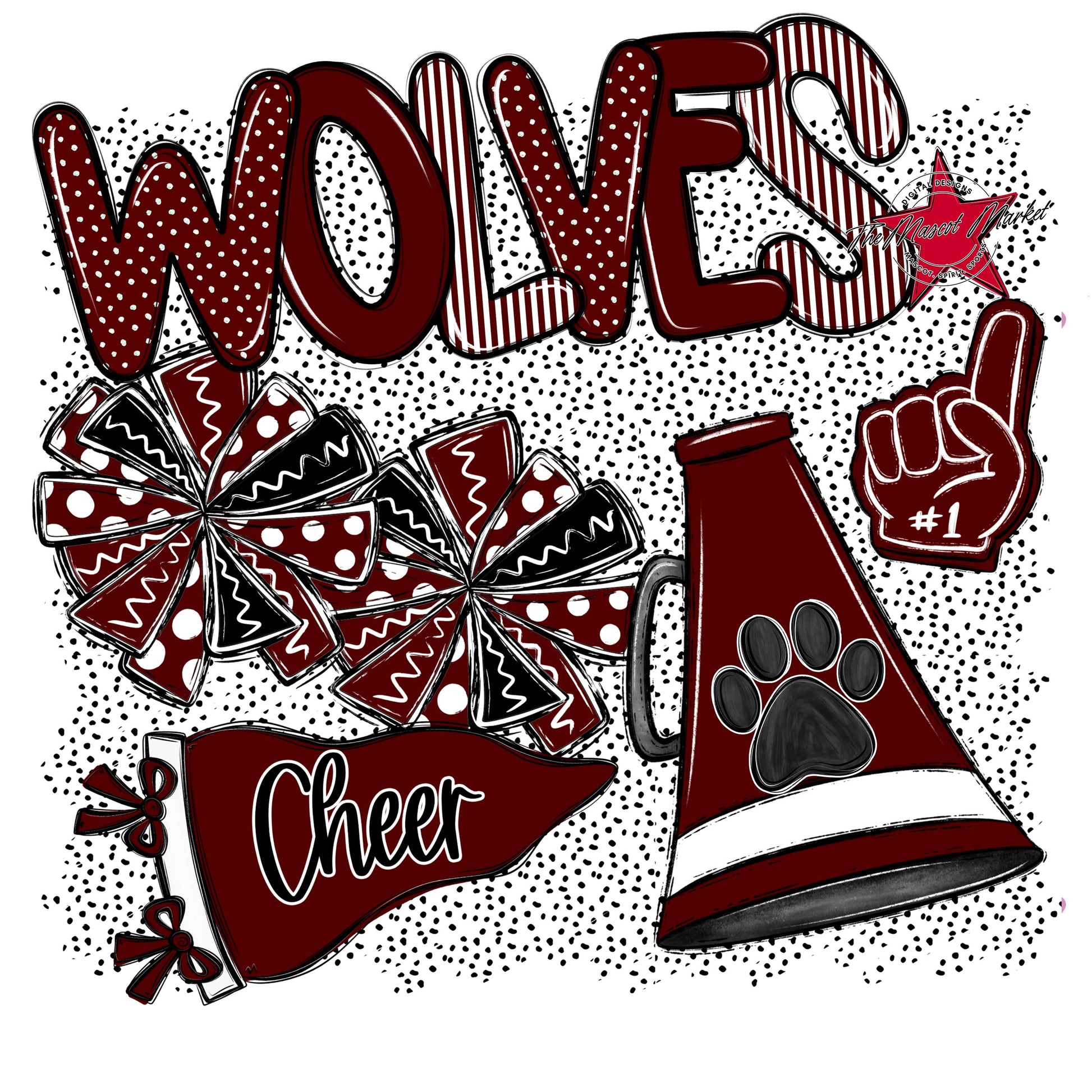 Wolves Cheer Spirit-Maroon