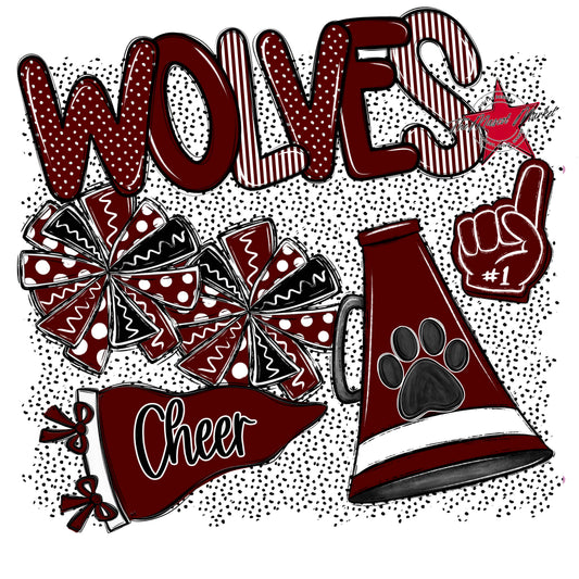 Wolves Cheer Spirit-Maroon