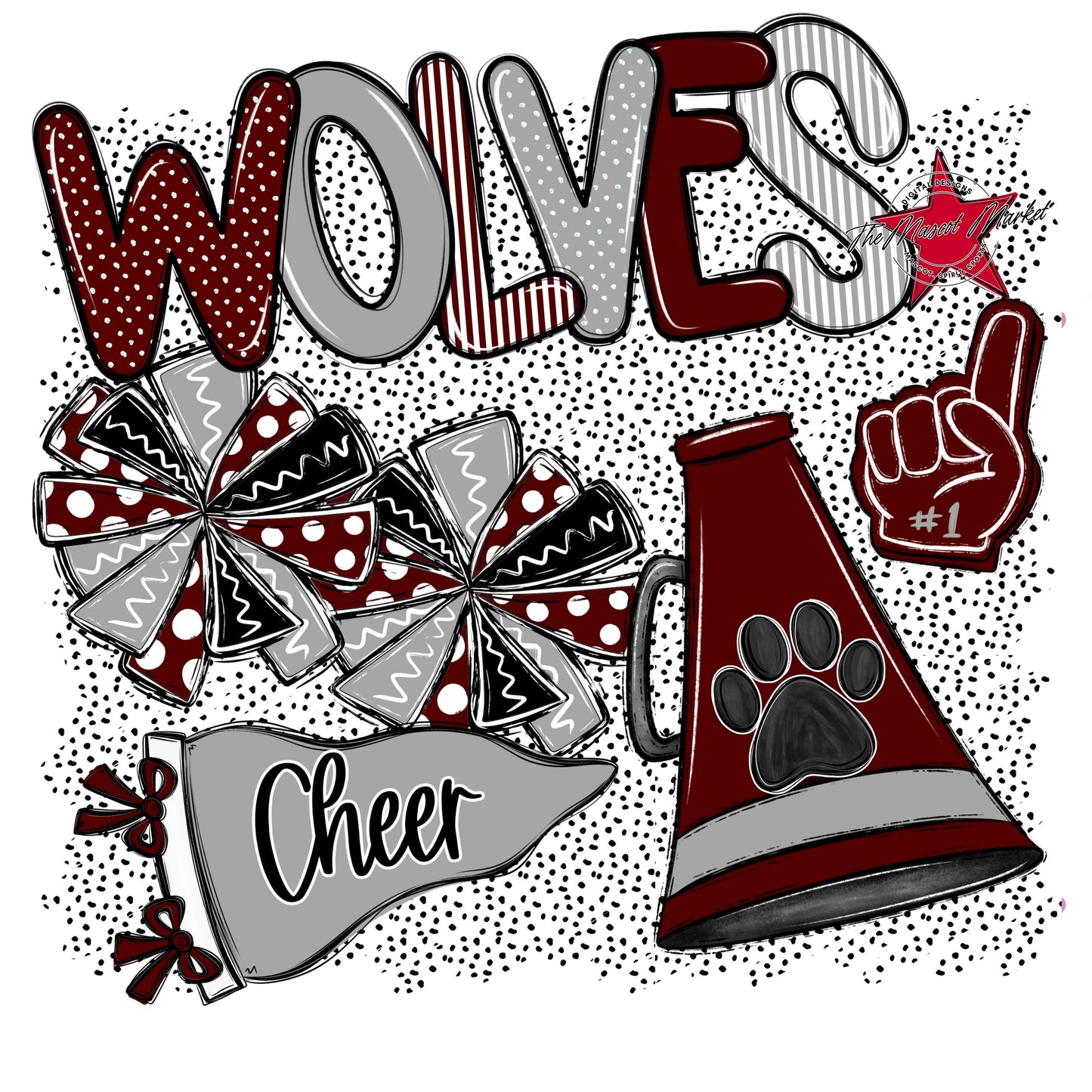 Wolves Cheer Spirit-Maroon & Grey