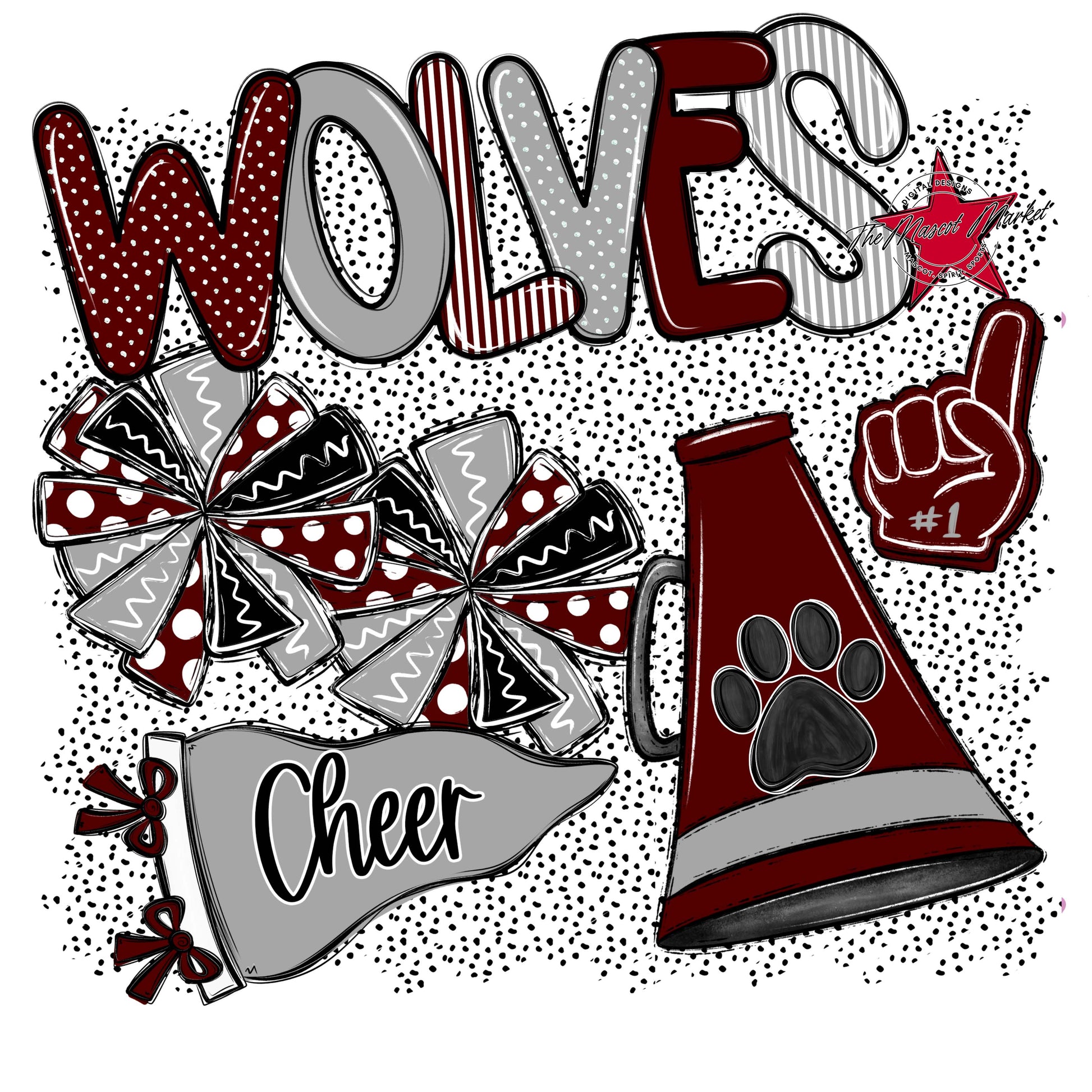 Wolves Cheer Spirit-Maroon & Grey