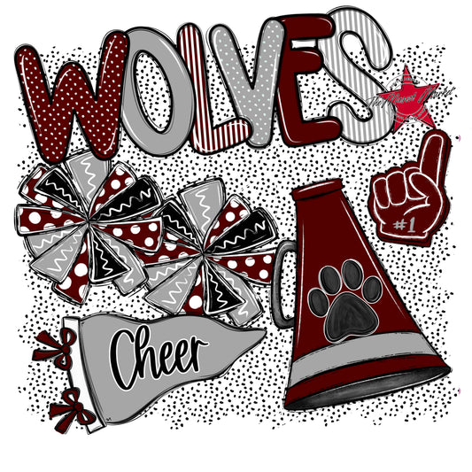 Wolves Cheer Spirit-Maroon & Grey