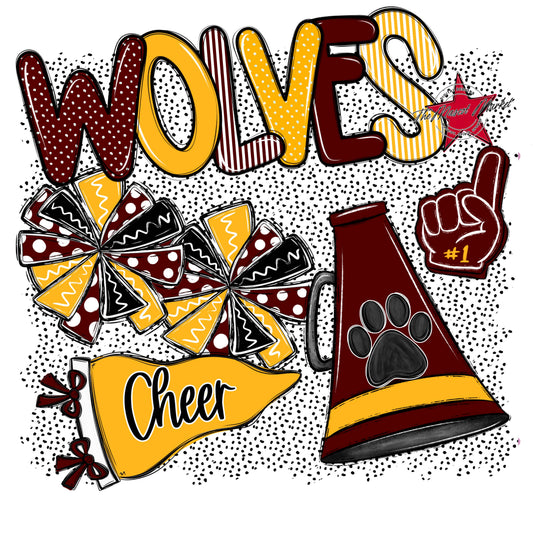 Wolves Cheer Spirit-Maroon & Yellow