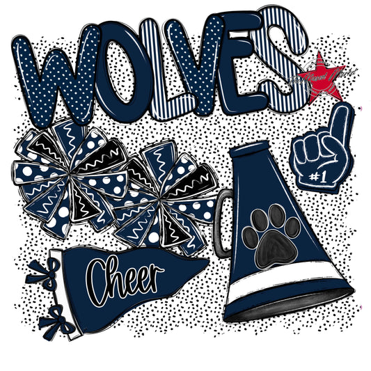 Wolves Cheer Spirit-Navy