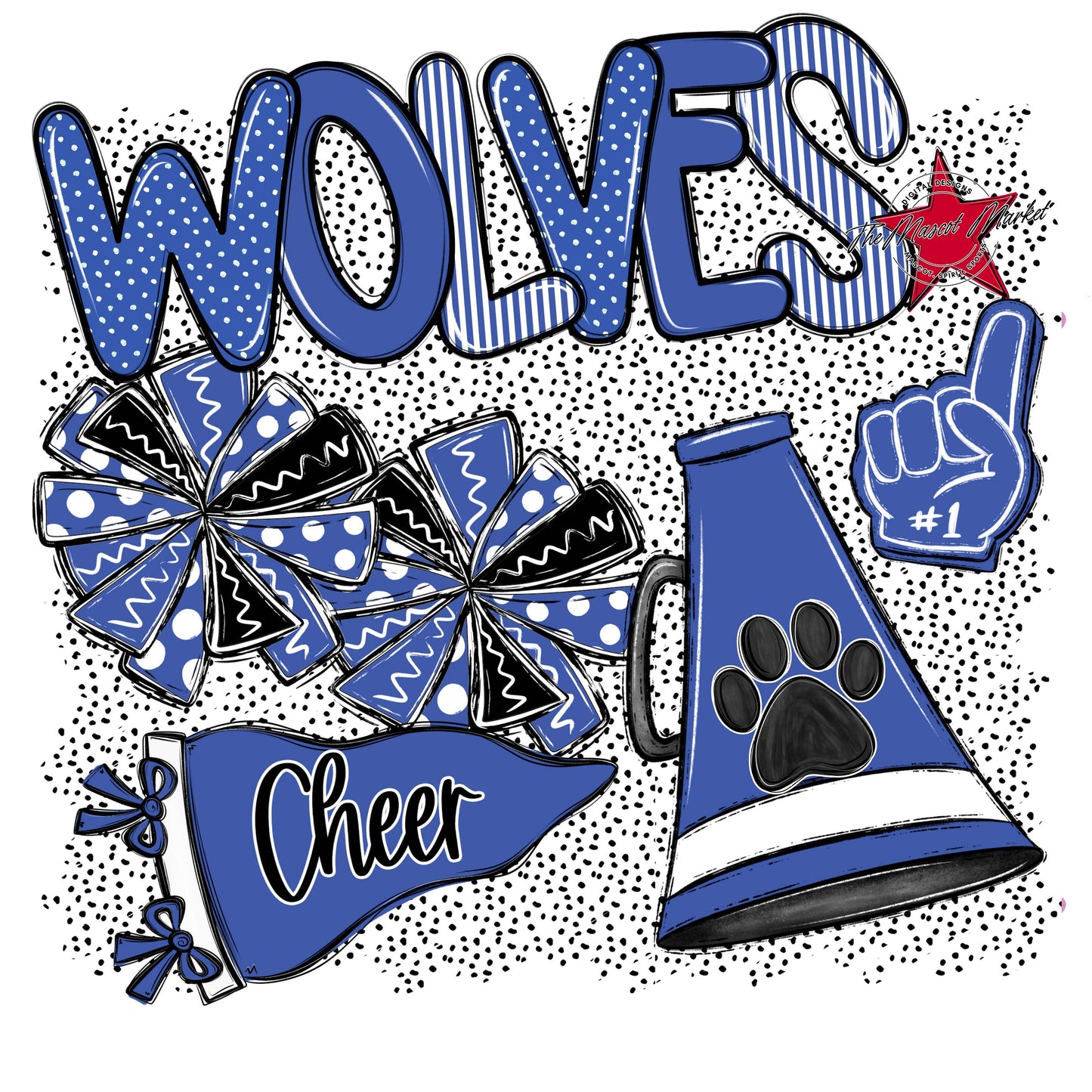 Wolves Cheer Spirit-Off Blue