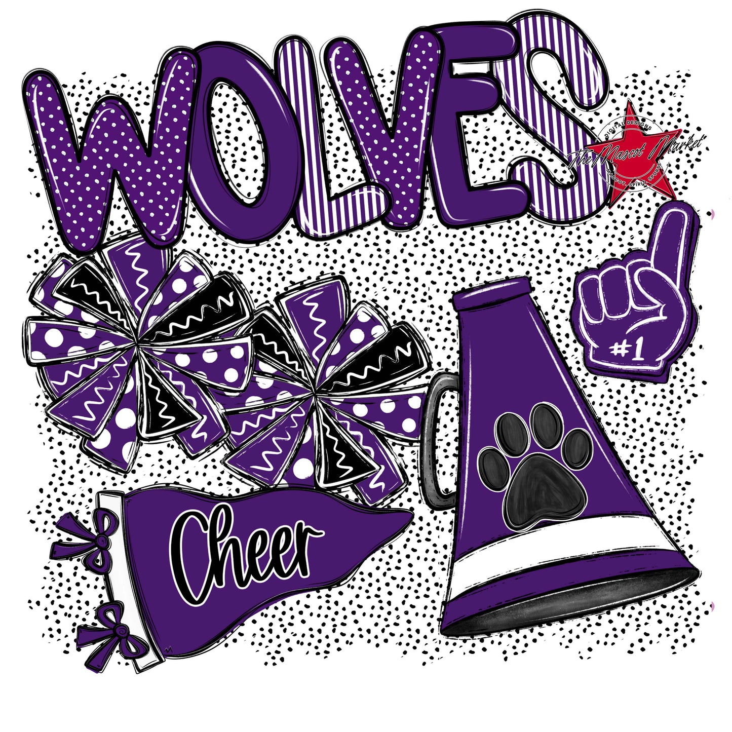 Wolves Cheer Spirit-Purple