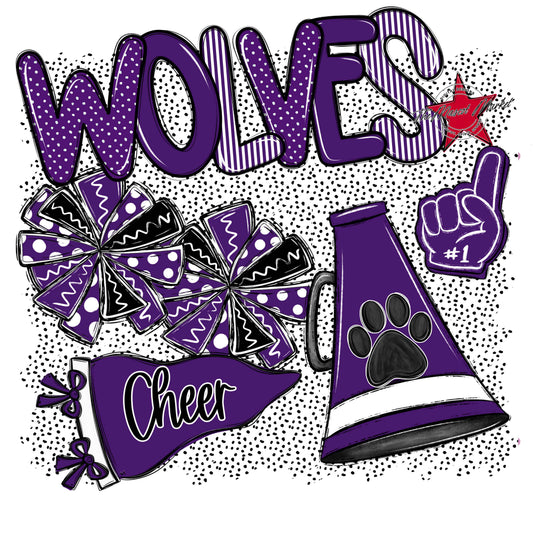 Wolves Cheer Spirit-Purple