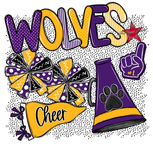 Wolves Cheer Spirit-Purple & Yellow