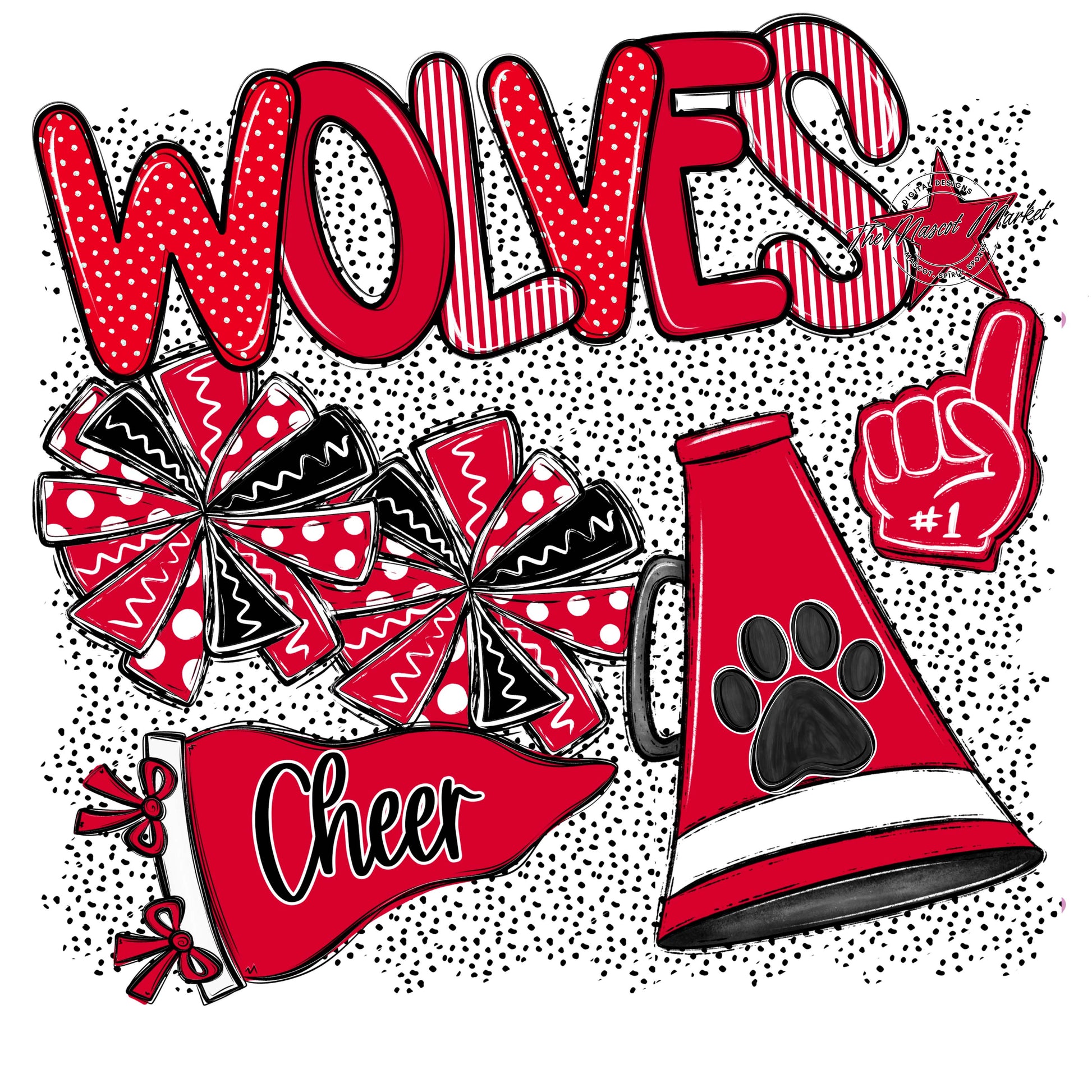 Wolves Cheer Spirit-Red