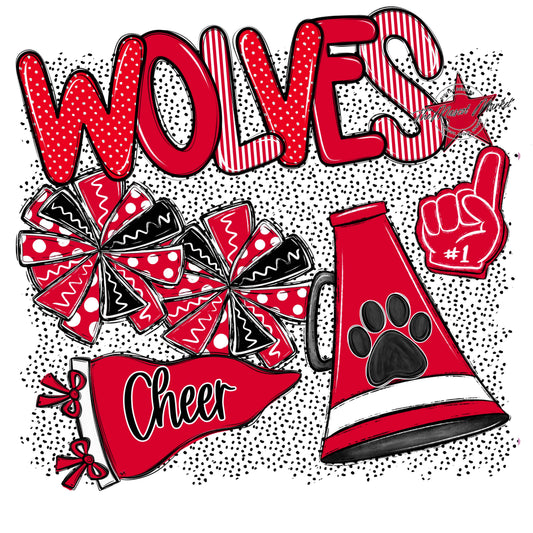 Wolves Cheer Spirit-Red
