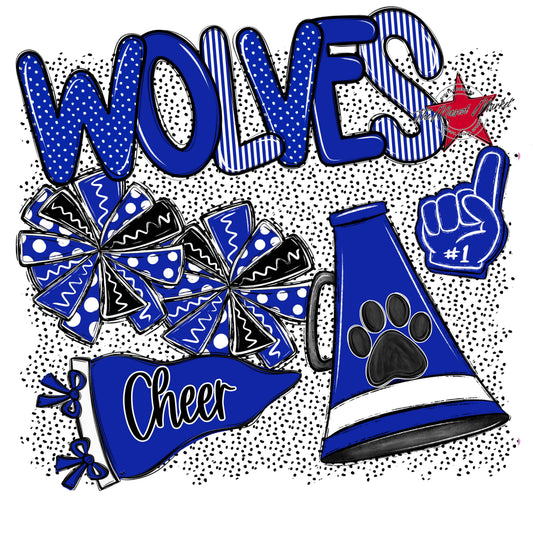 Wolves Cheer Spirit-Royal Blue