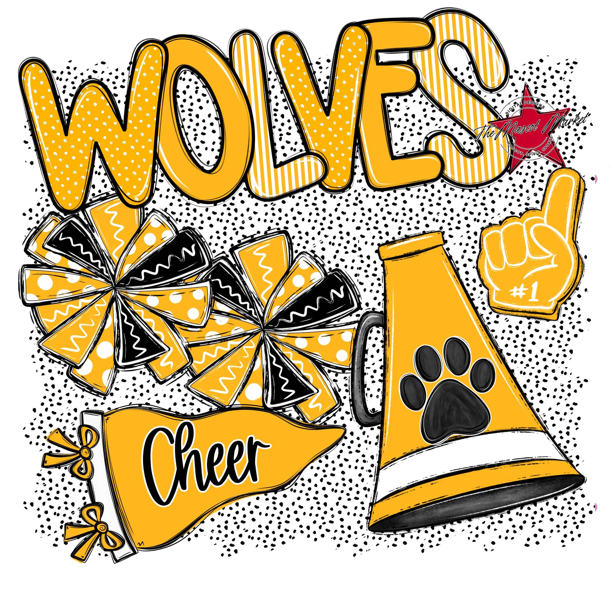 Wolves Cheer Spirit-Yellow