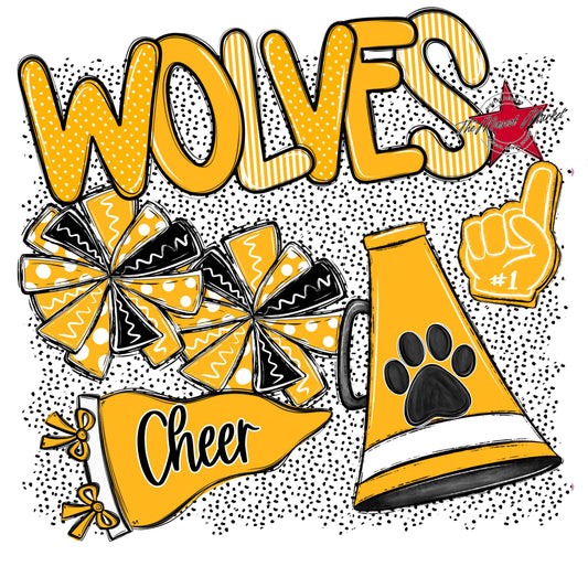 Wolves Cheer Spirit-Yellow