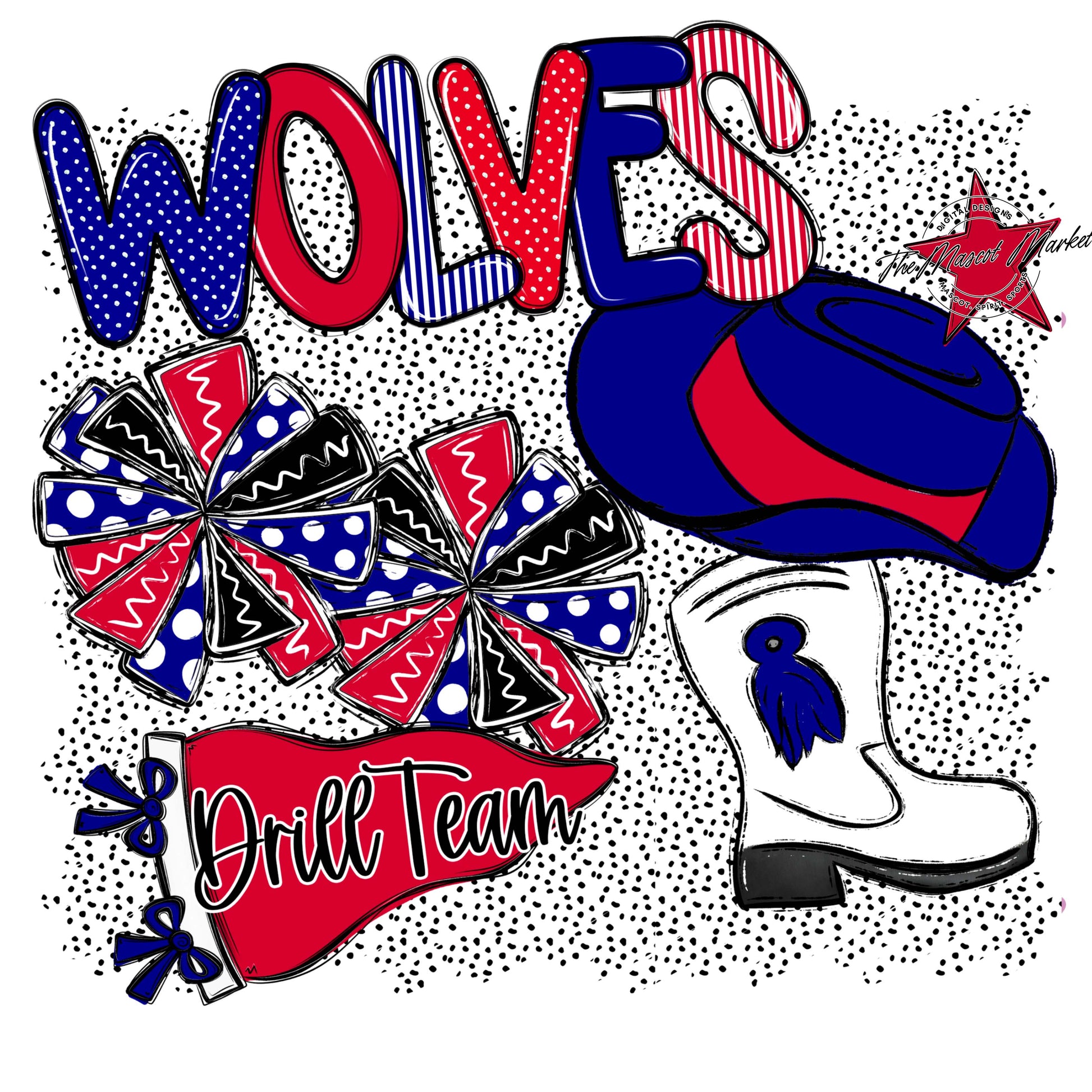 Wolves Drillteam Spirit-Blue & Red