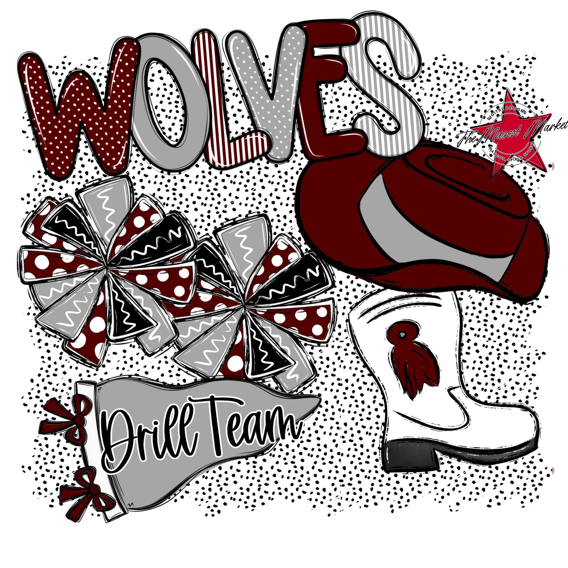 Wolves Drillteam Spirit-Maroon & Grey