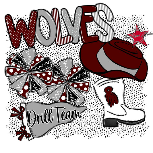 Wolves Drillteam Spirit-Maroon & Grey