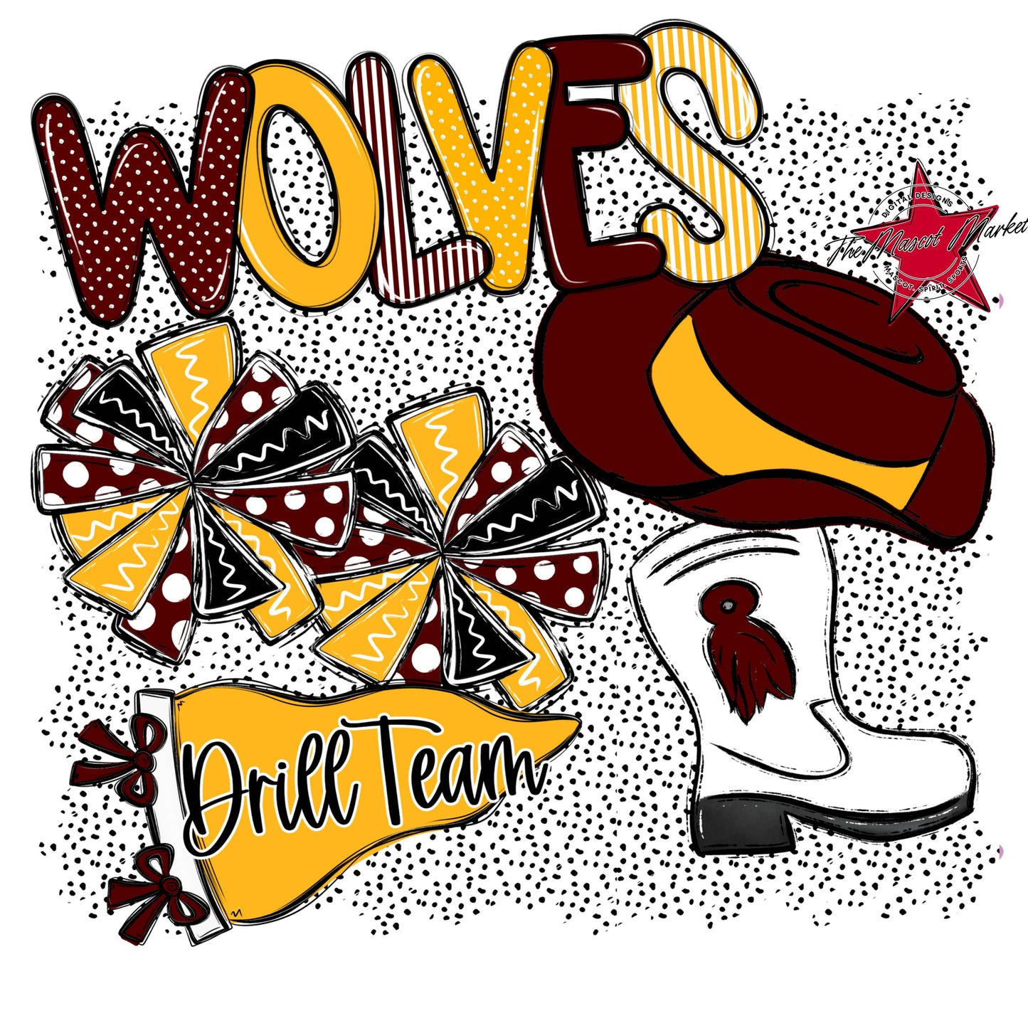 Wolves Drillteam Spirit-Maroon & Yellow