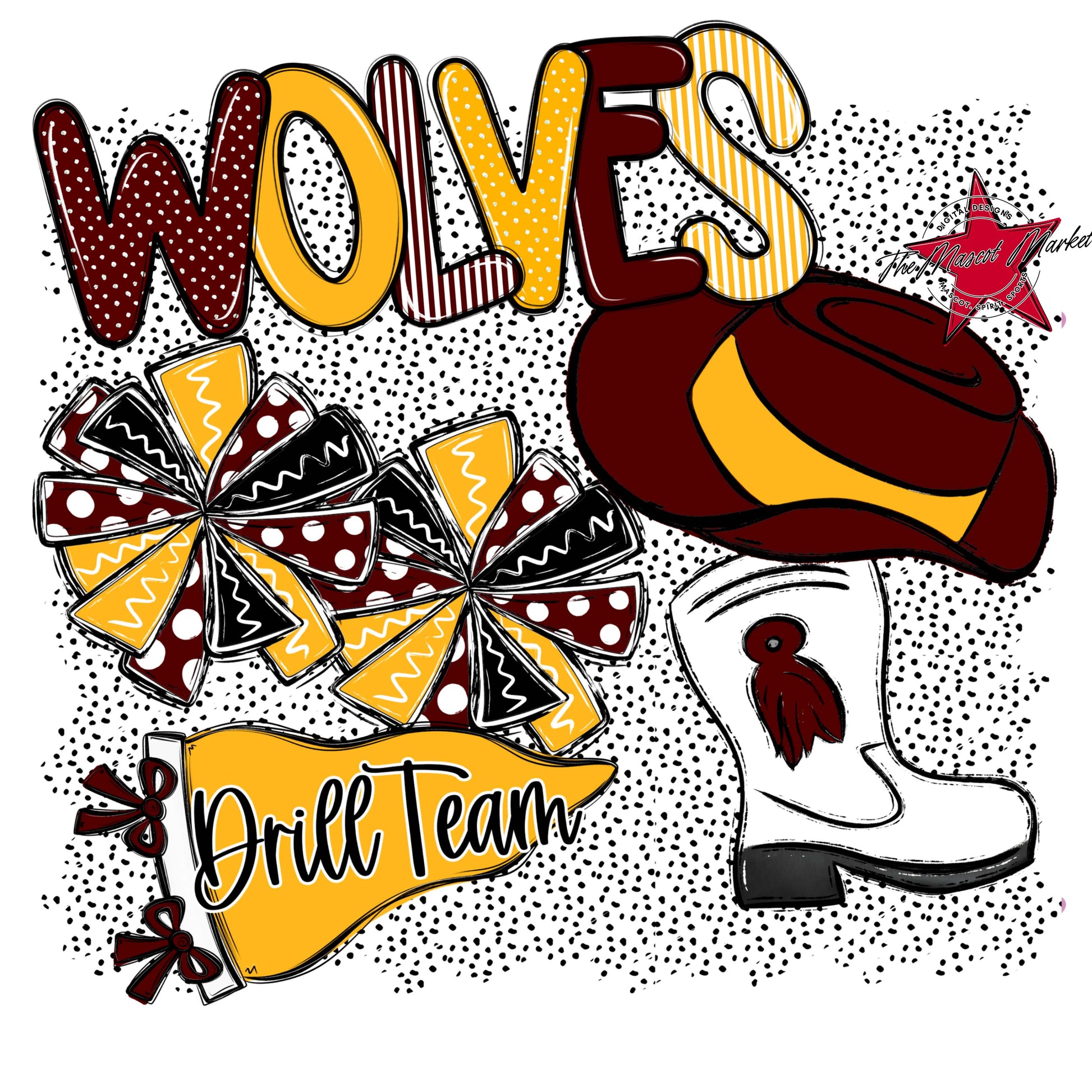 Wolves Drillteam Spirit-Maroon & Yellow