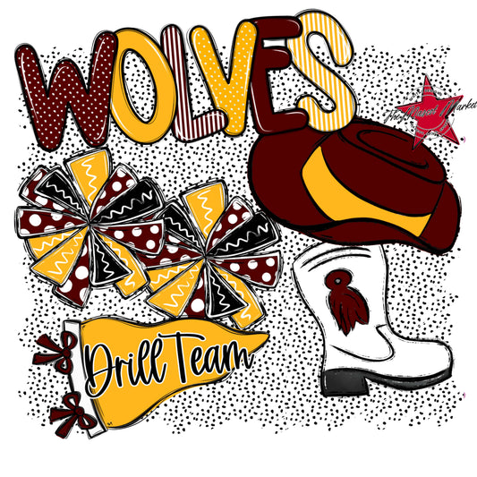 Wolves Drillteam Spirit-Maroon & Yellow