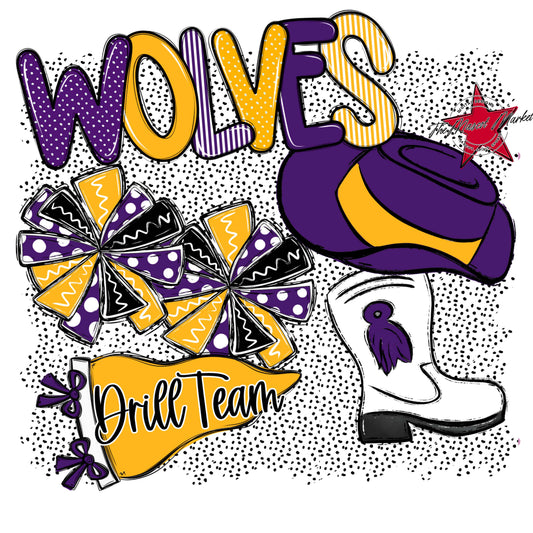 Wolves Drillteam Spirit-Purple & Yellow