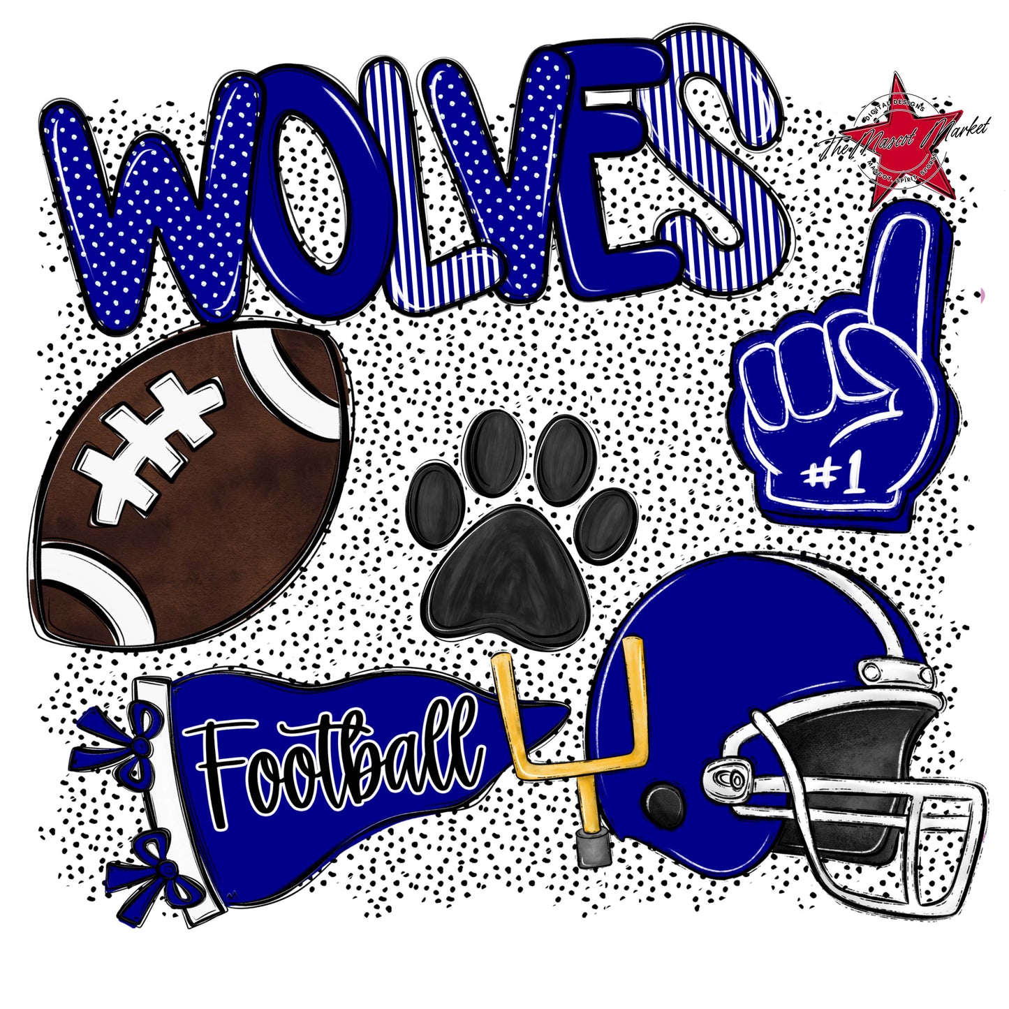 Wolves Football Spirit-Blue