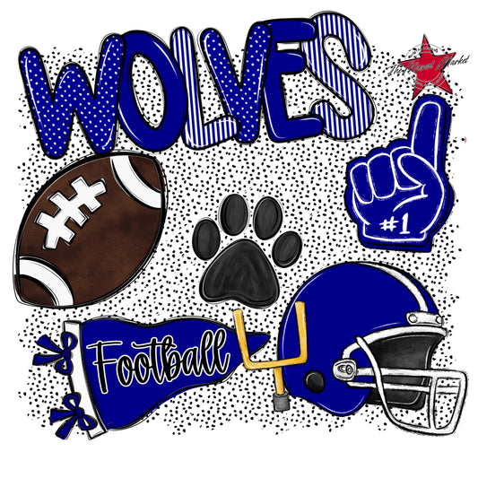 Wolves Football Spirit-Blue