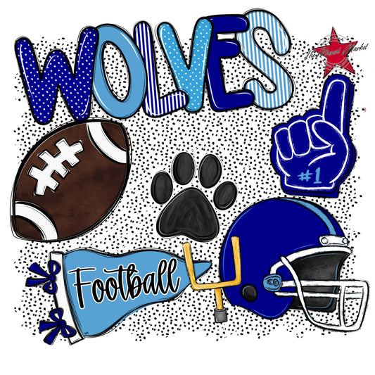 Wolves Football Spirit-Blue & Carolina Blue