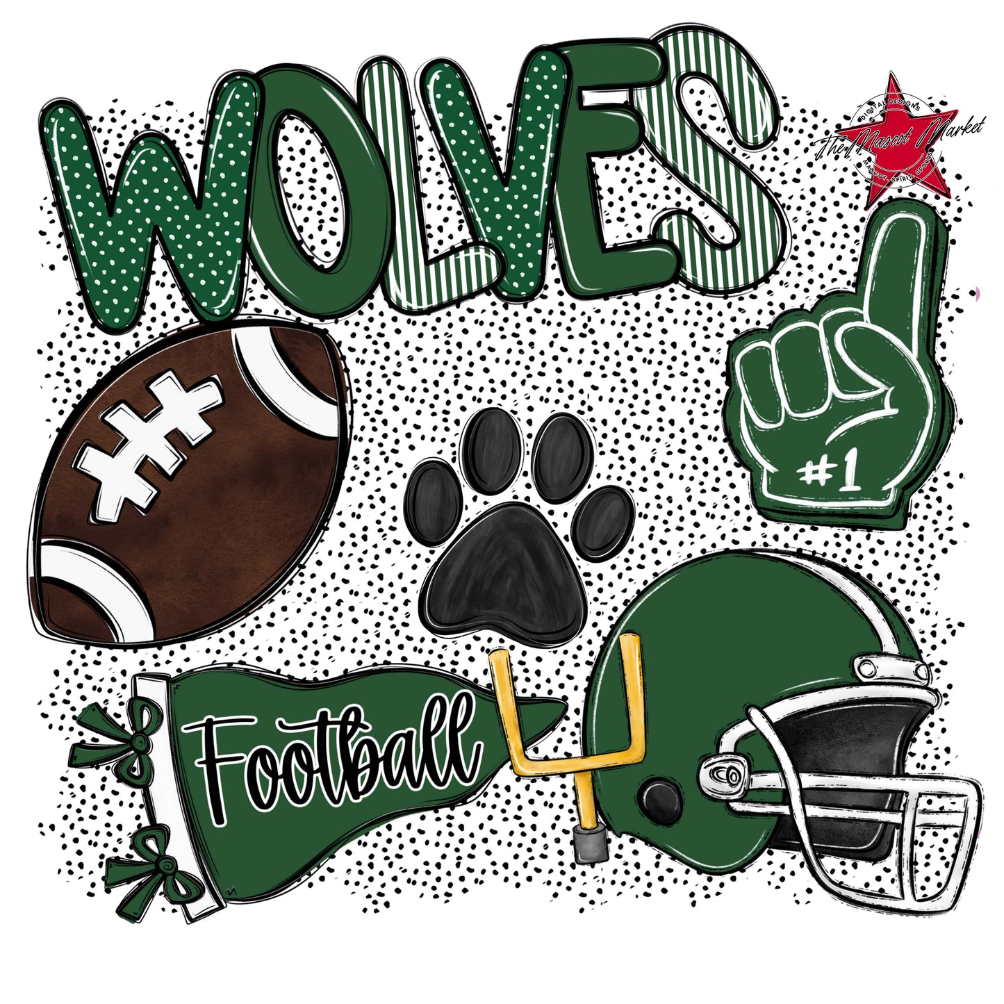 Wolves Football Spirit-Green