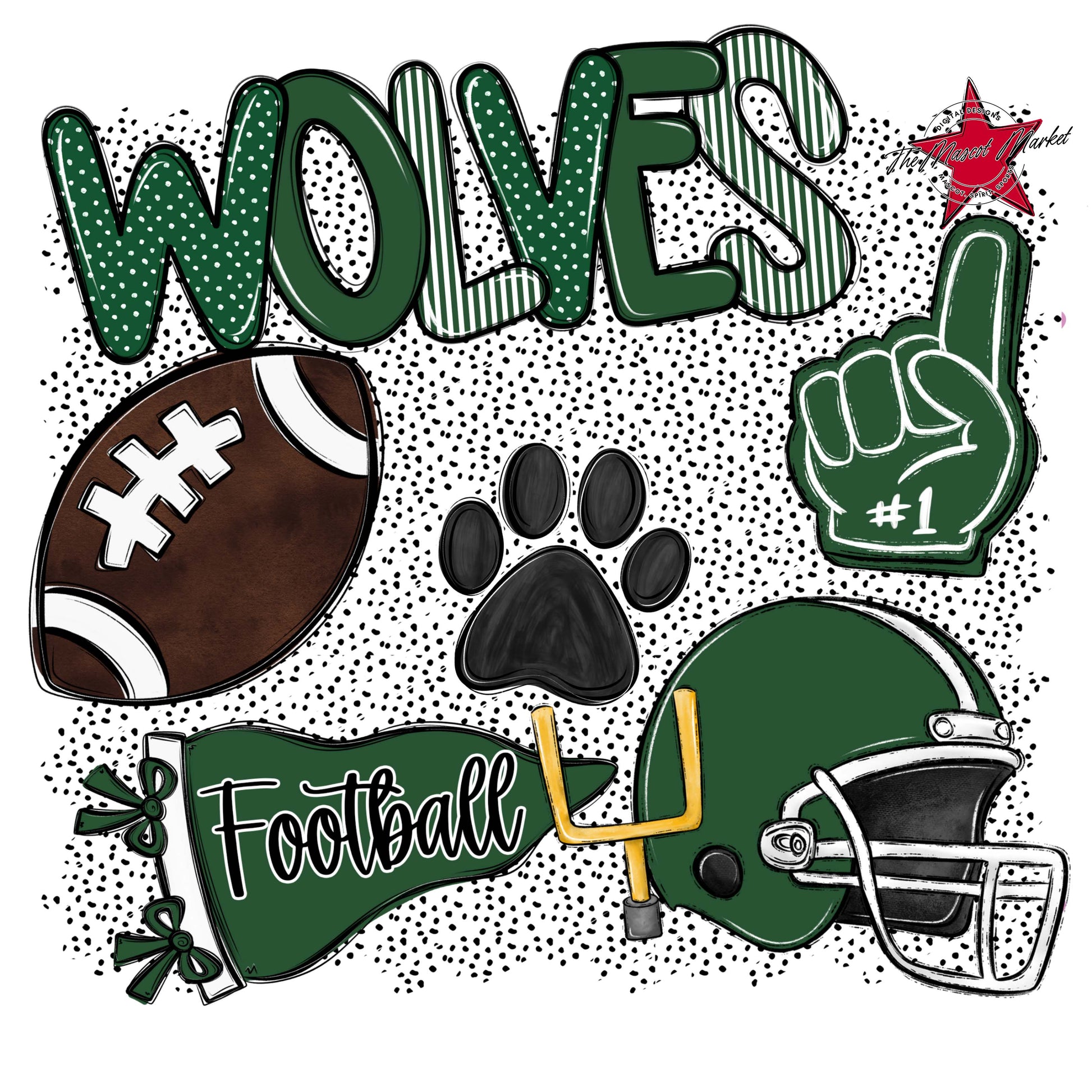 Wolves Football Spirit-Green