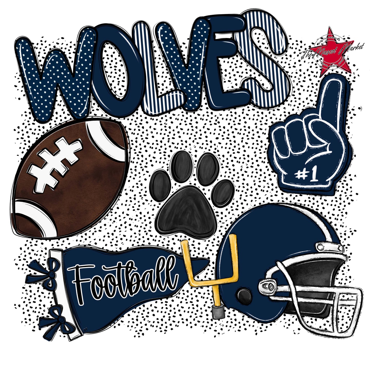 Wolves Football Spirit-Navy